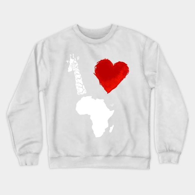 I Heart Africa (white) by Tai's Tees Crewneck Sweatshirt by TaizTeez